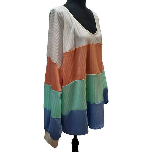 Haptics by Holly Harper Women's Colorblock Top 3X NWOT Lightweight‎ Long Sleeve - Picture 5 of 16